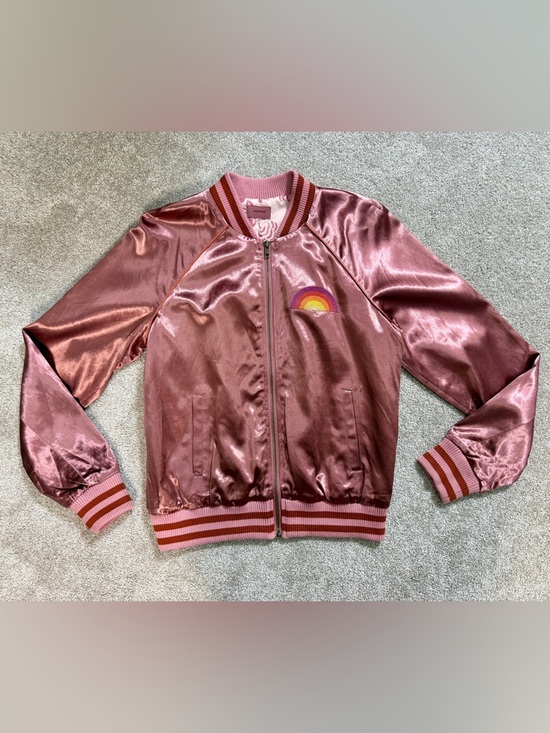 MOTHER Jackets & Blazers - MOTHER “Sunshine City” Satin Letterman Bomber Jacket | size Small | EUC